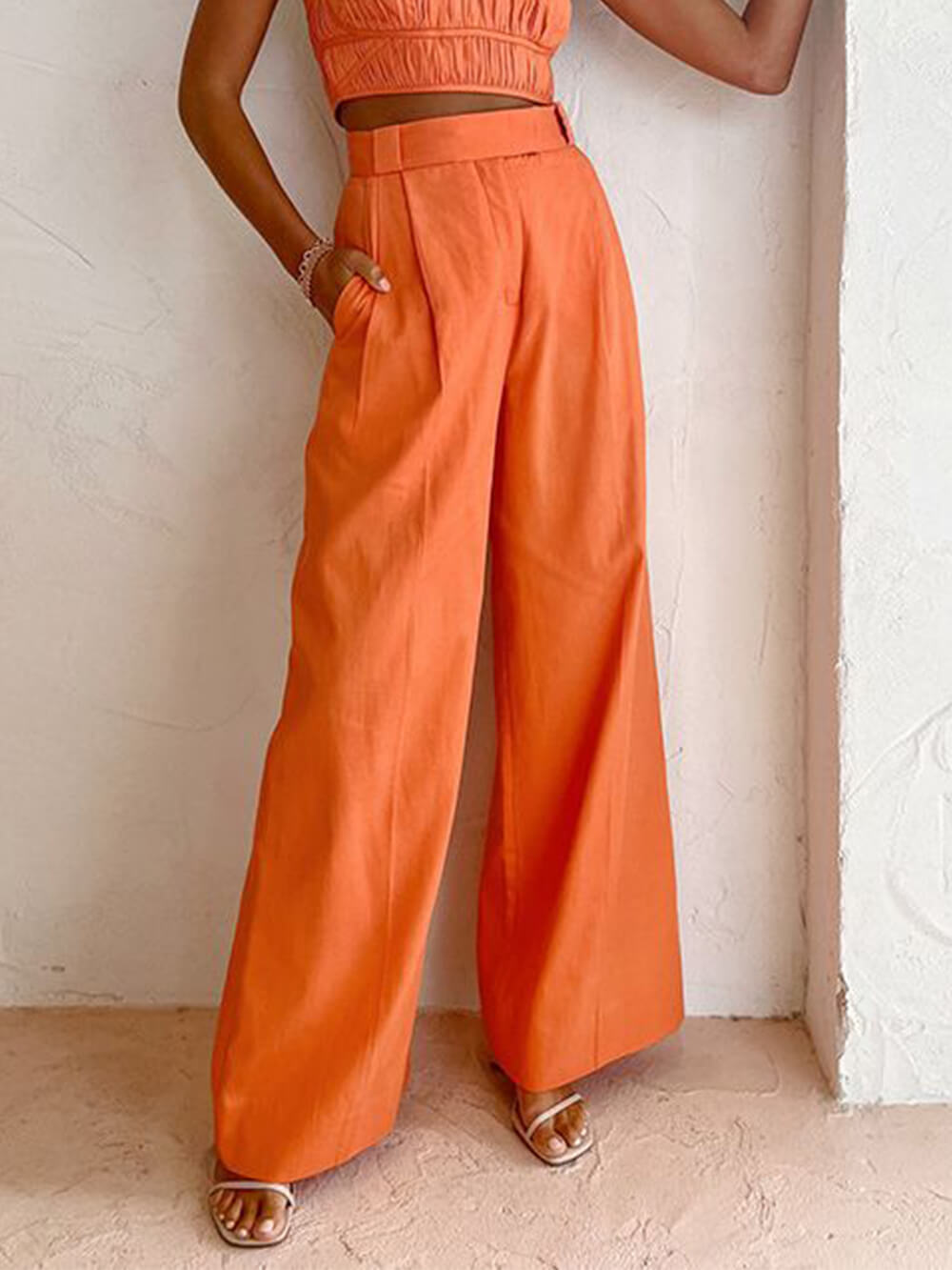 High Waist Wide Leg Loose Trousers