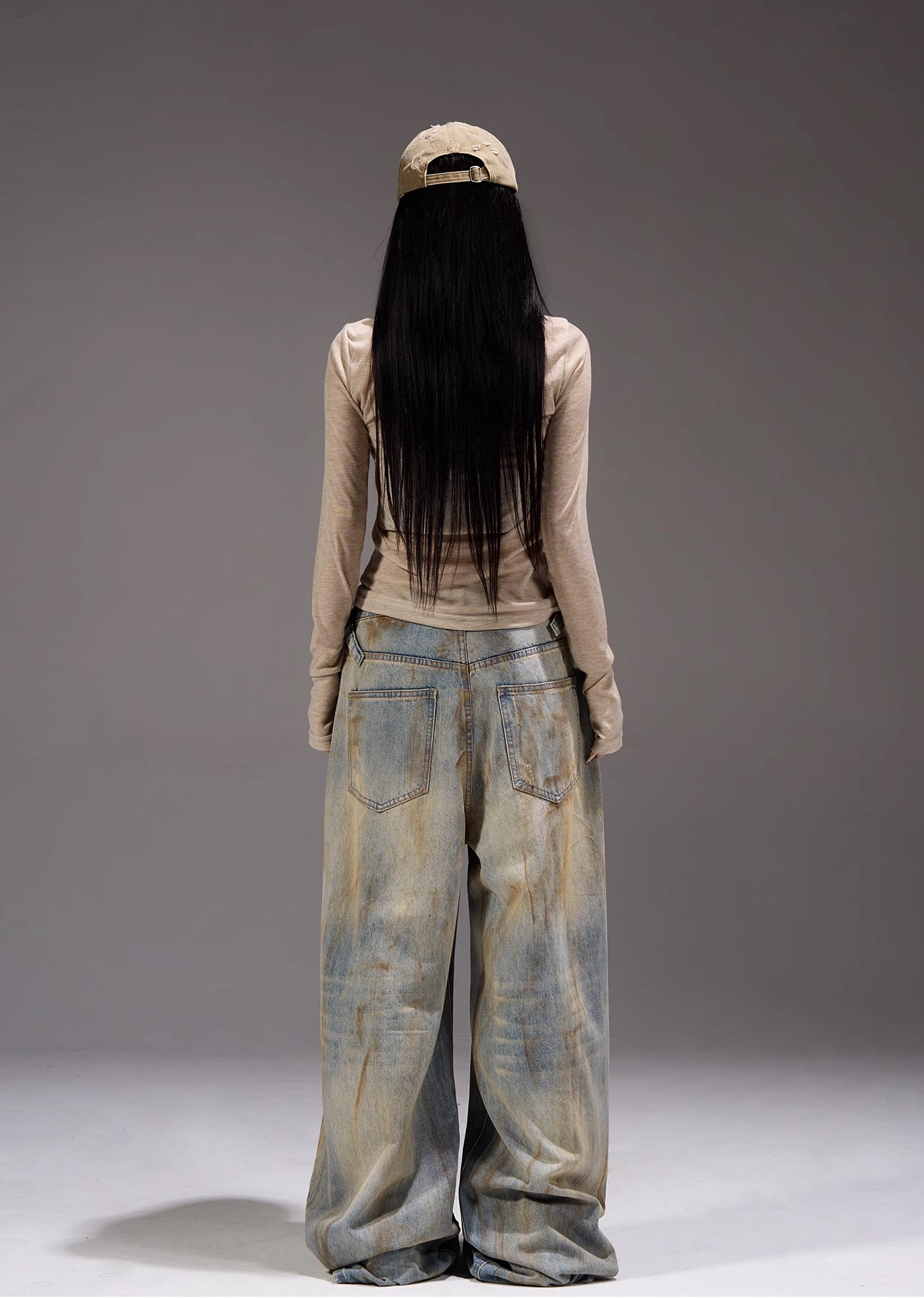 【MAXDSTR】Myriad middle distressed dull wide denim pants  MD0159