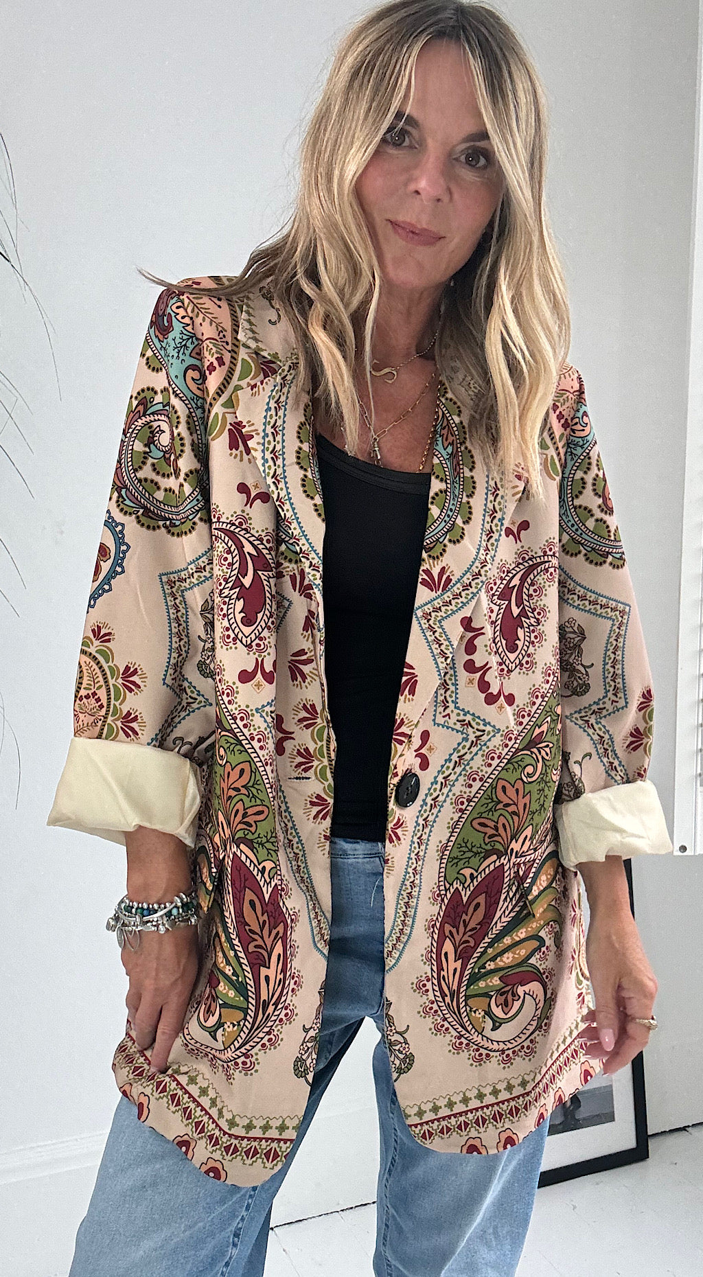 Paisley Printed Blazer