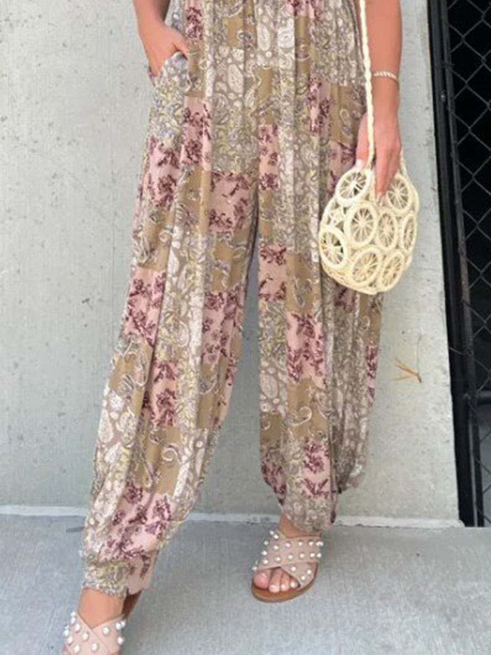 High Waist Printed Jumpsuit