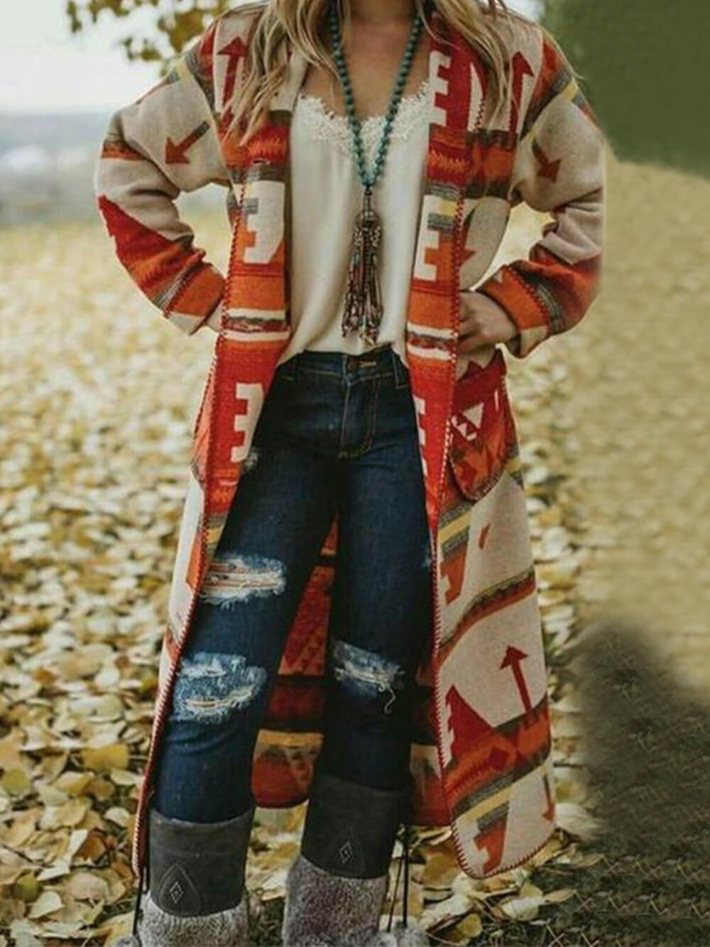 Casual Bohemian Long Coat