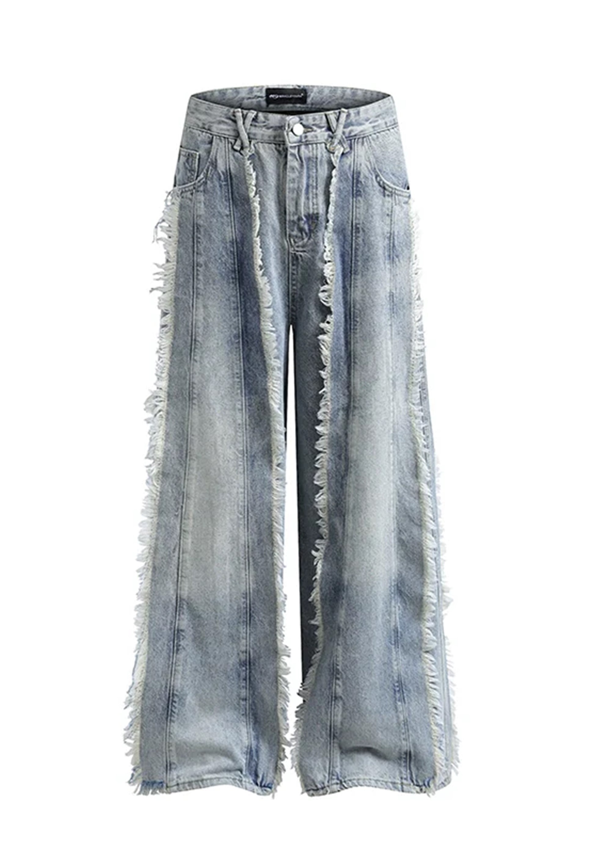 【MR nearly】Full fringe design wide vintage denim pants  MR0109