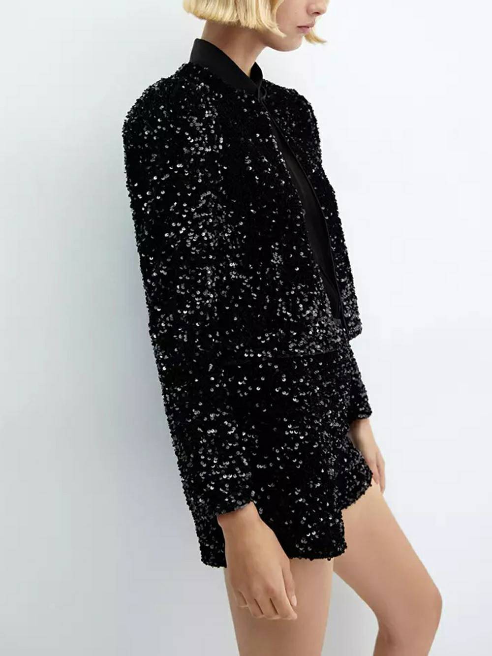 Sequin Embroidered Jacket & Shorts