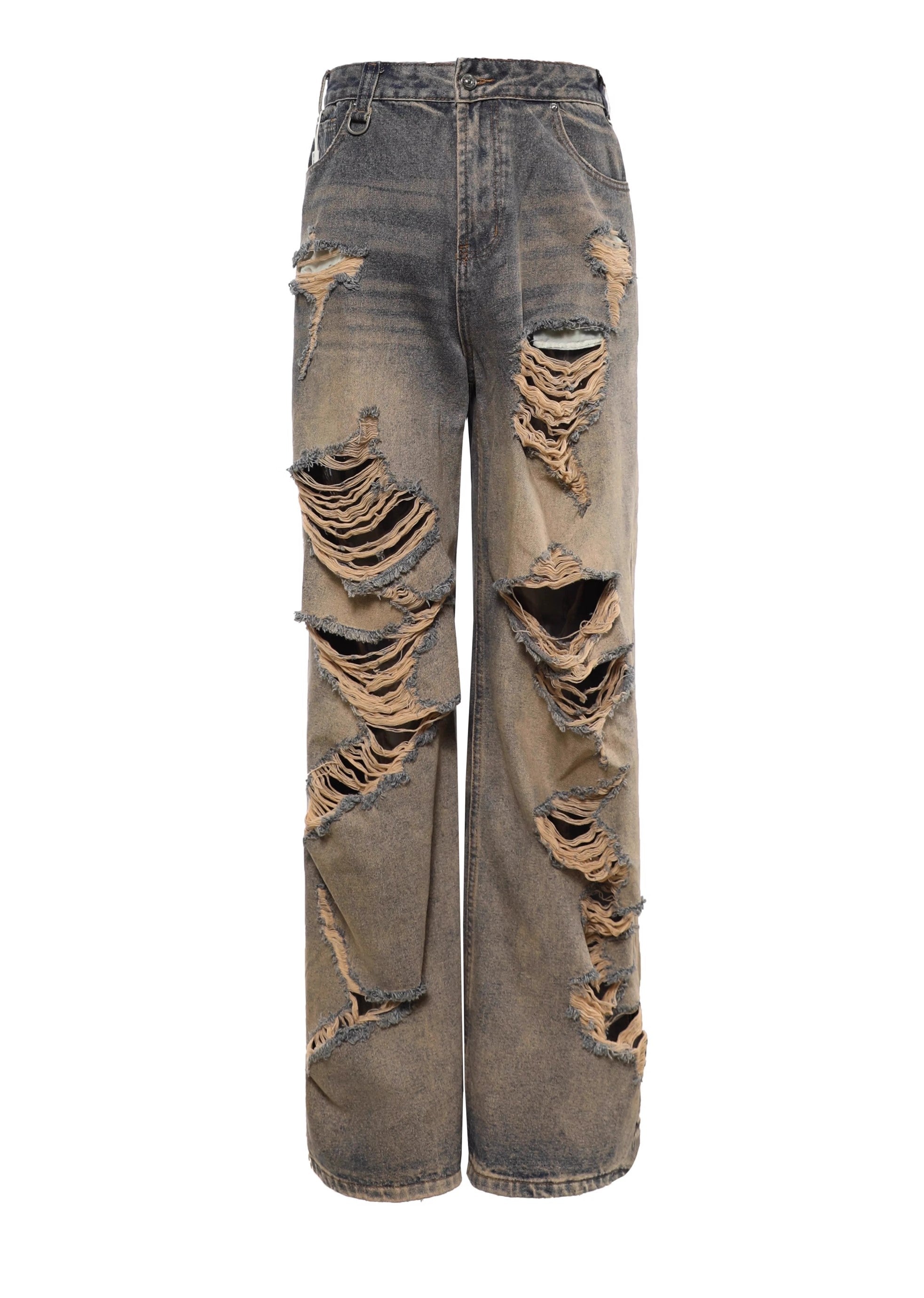 【Future Boy】Multi-distressed vintage design denim pants  FB0007