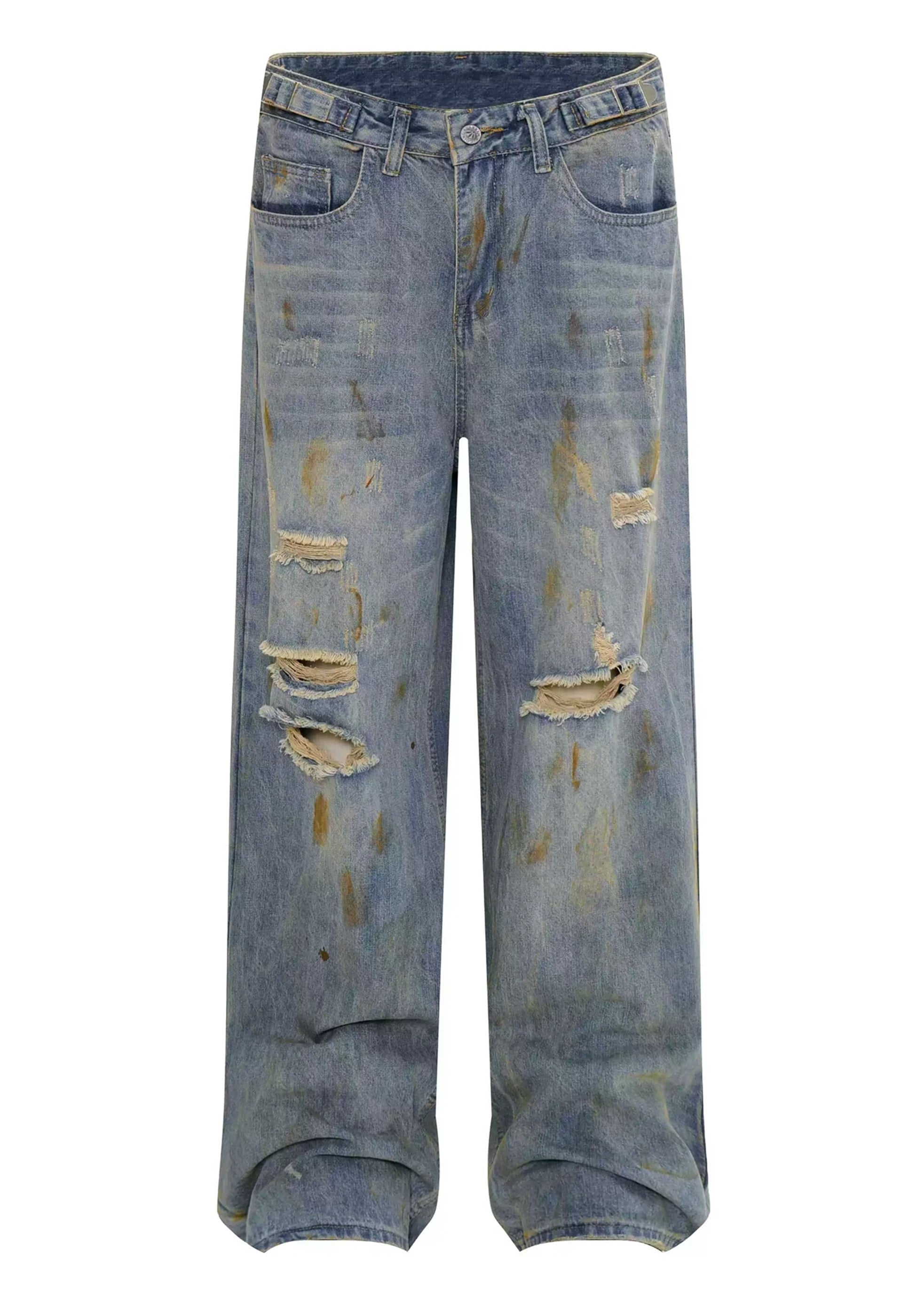 【MAXDSTR】Myriad middle distressed dull wide denim pants  MD0159