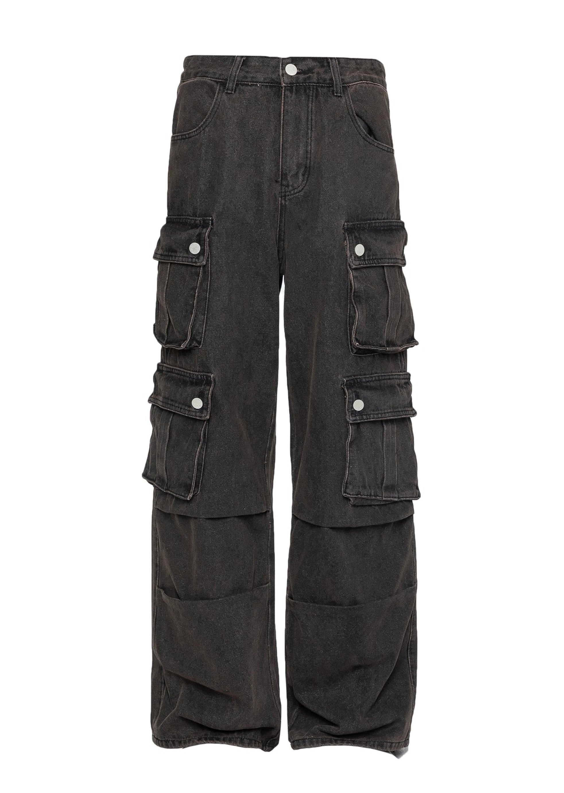 【MAXDSTR】Double pocket design dull color bottom tuck design denim pants  MD0156