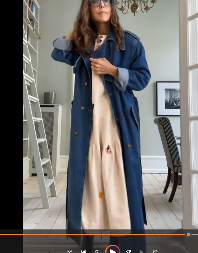 Light linen dress with and denim jacket