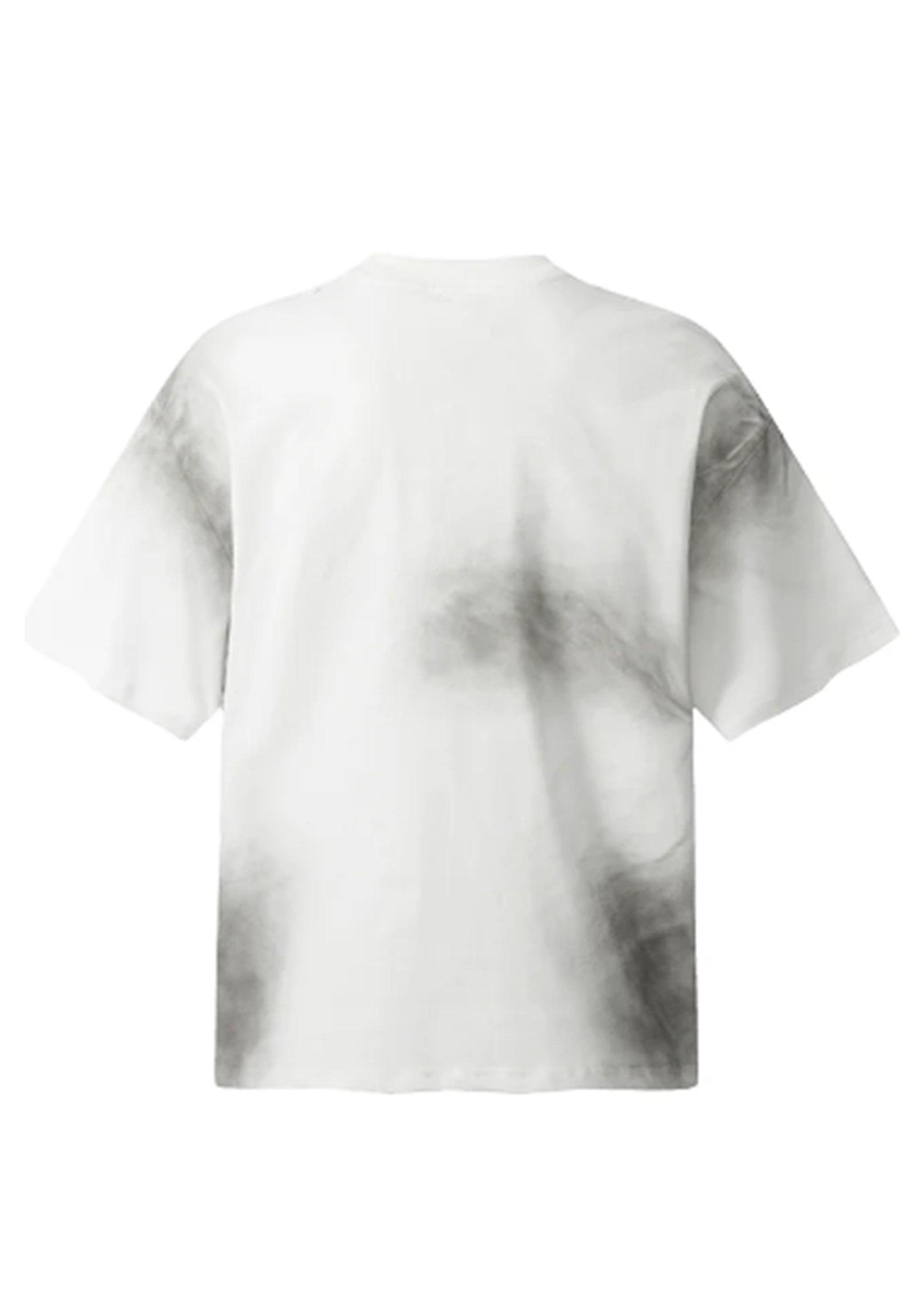 [TR BRUSHSHIFT] White style grunge wash line short sleeve T-shirt TB0034