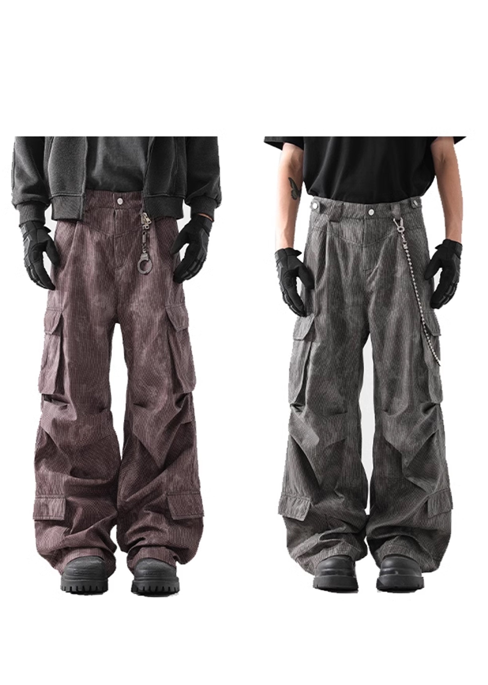 【ACRARDIC】Unique gimmick color design wide over cargo pants  AI0011