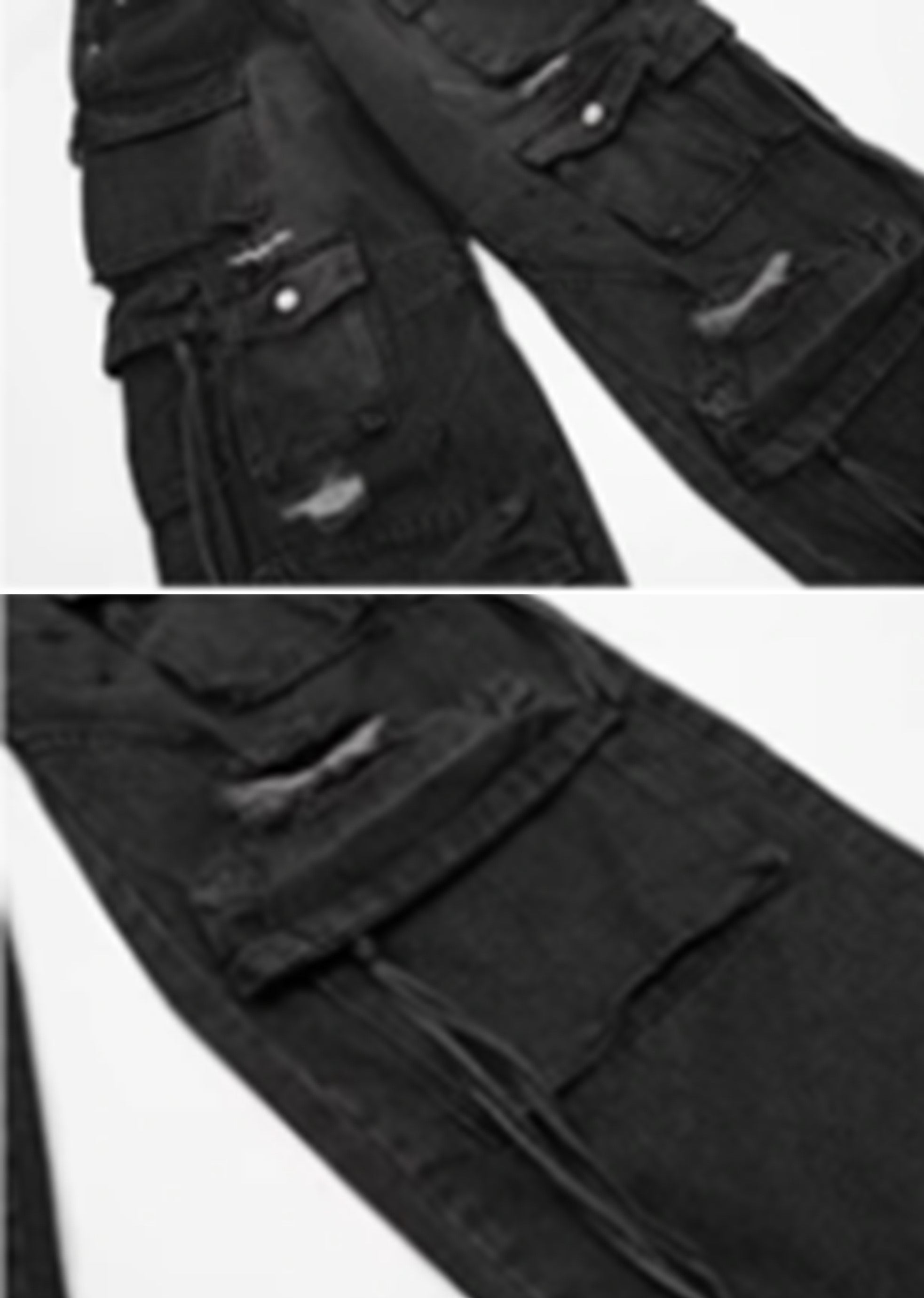 [76street] Countless pocket design dull vintage cargo rise denim pants ST0005