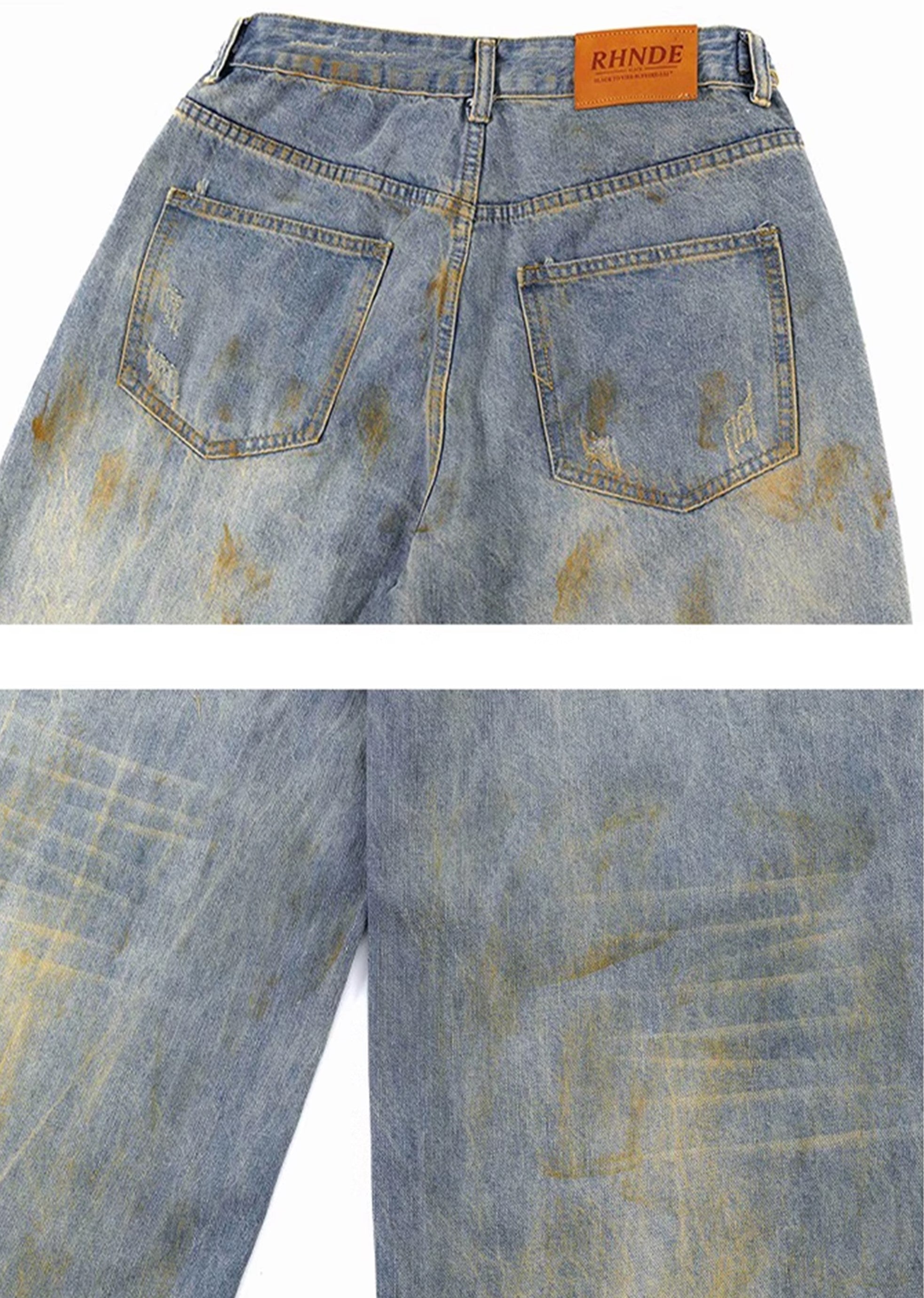 【MAXDSTR】Myriad middle distressed dull wide denim pants  MD0159