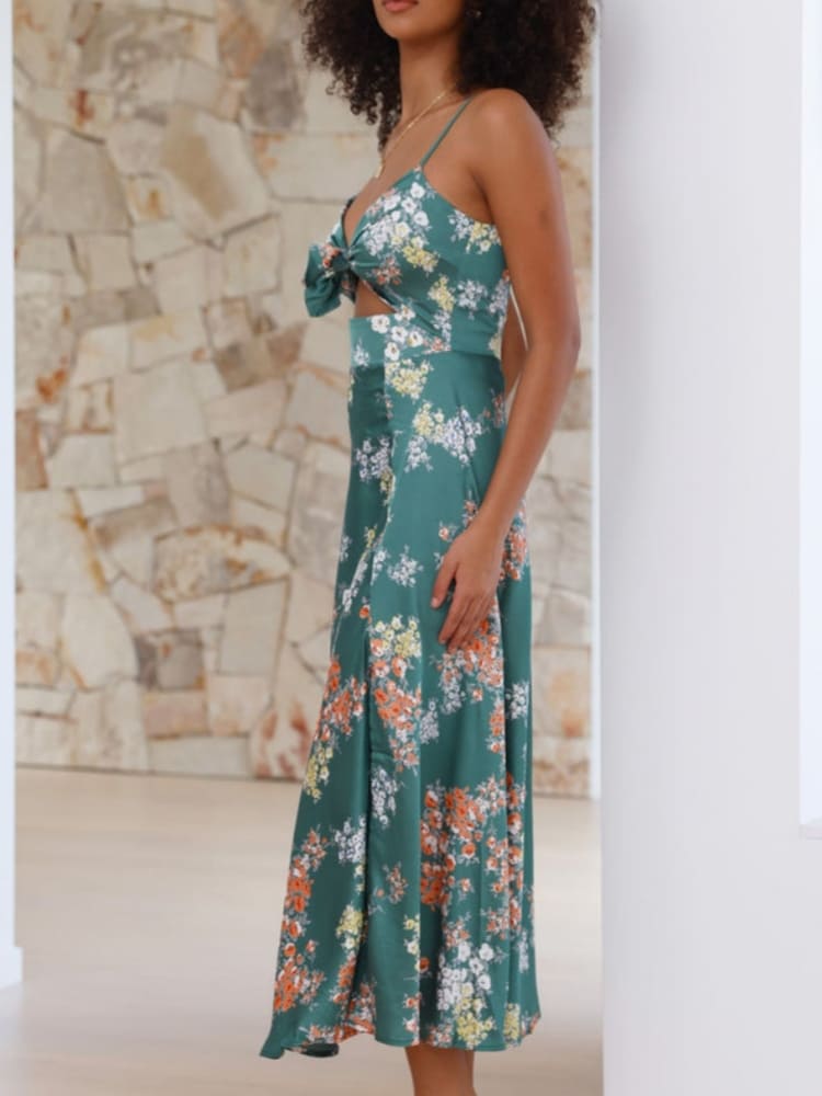 Dreamers Midi Dress - Green Floral