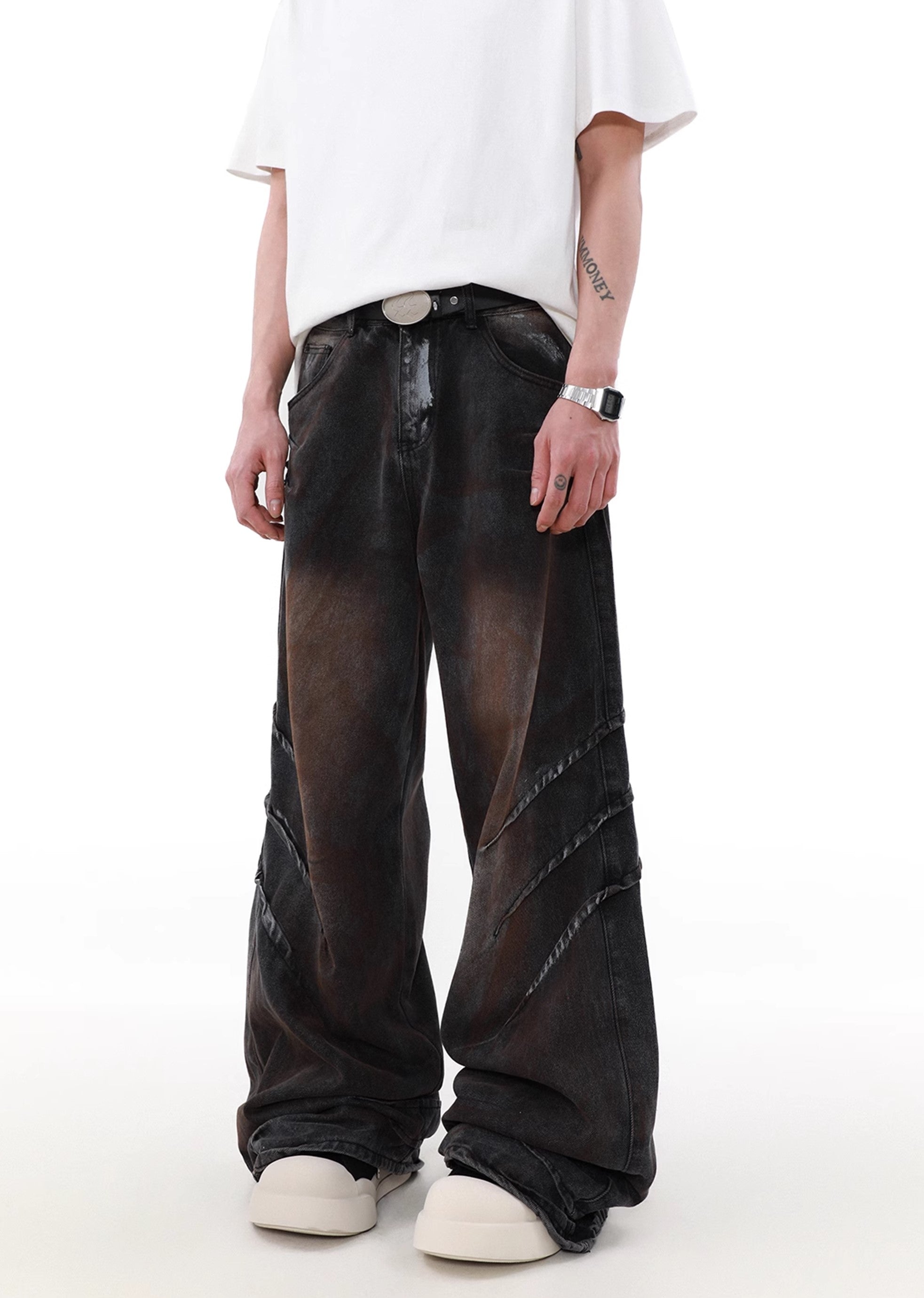 【MR nearly】Rusty claw mark design blonde wash denim pants  MR0101