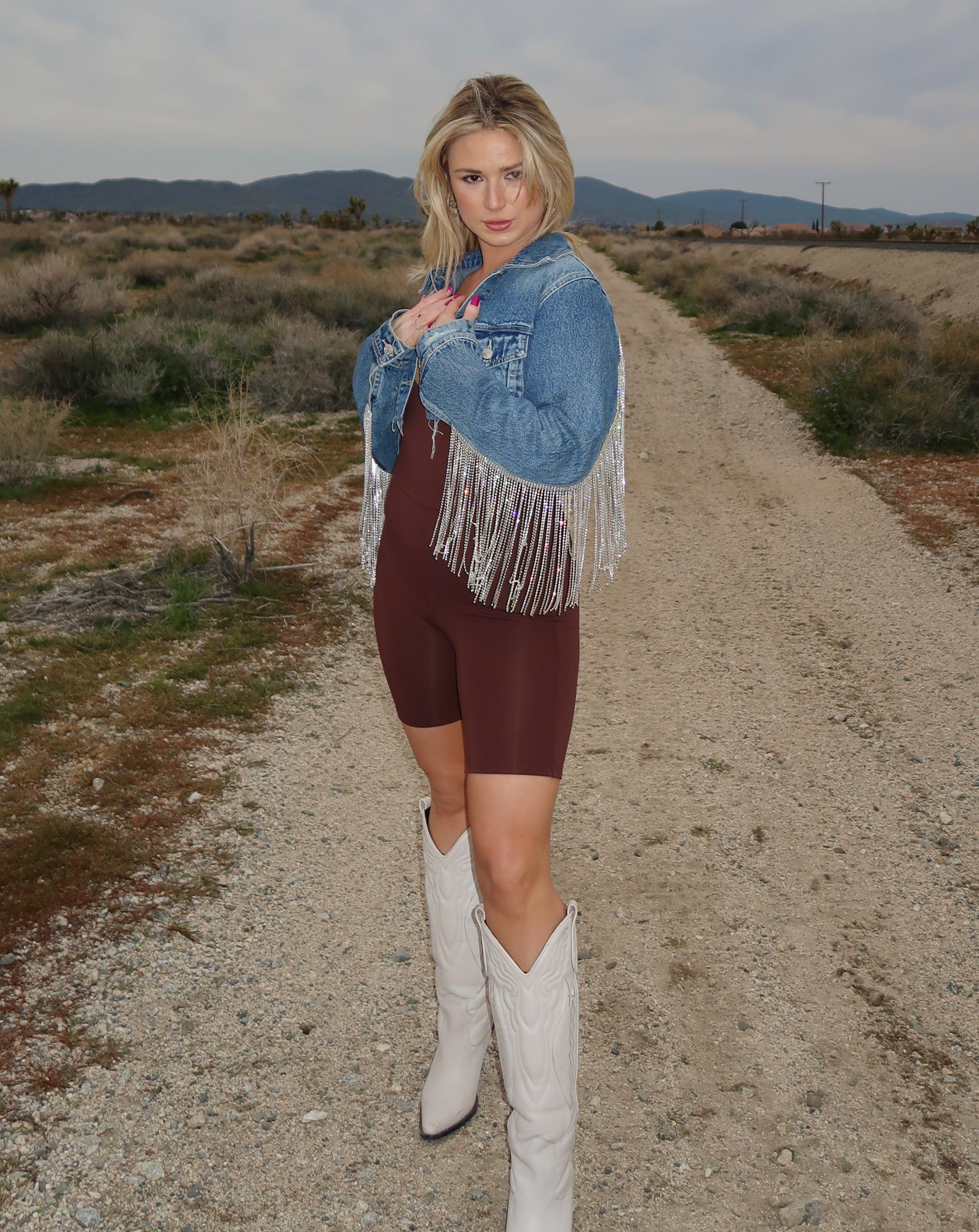 Rhinestone fringed jacket @Callistari