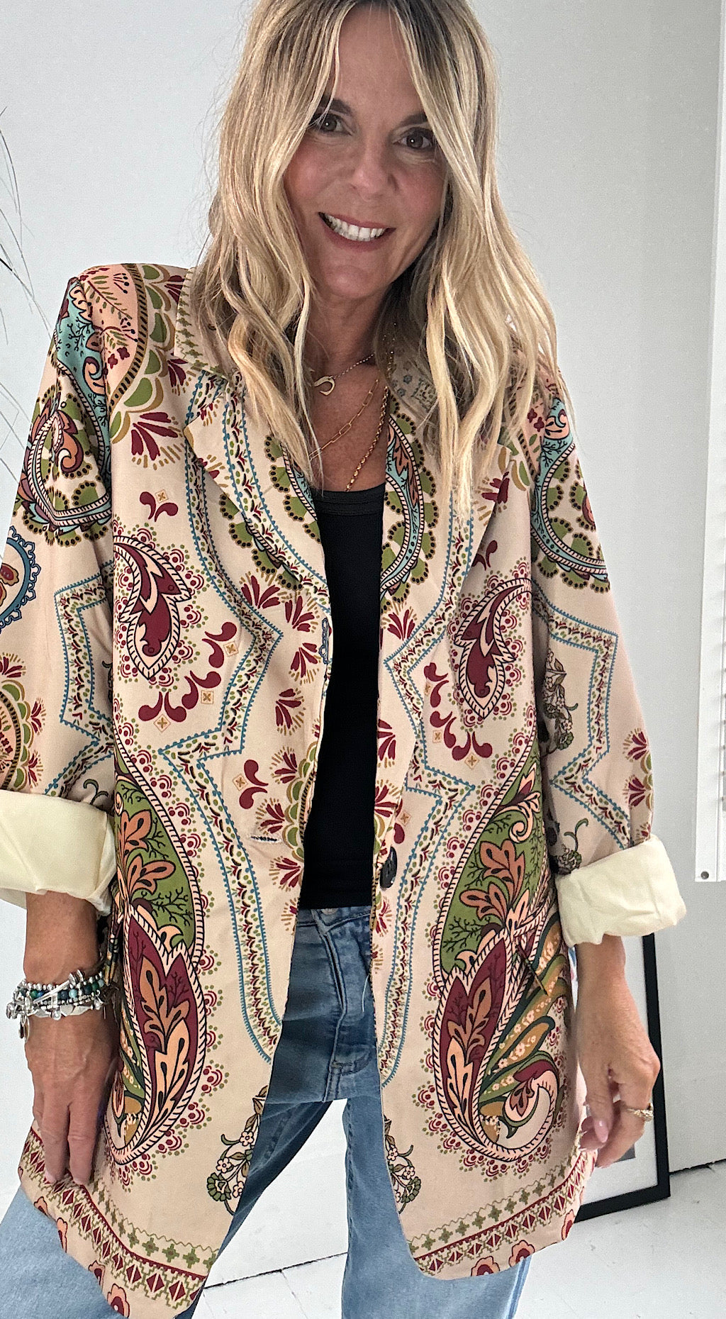 Paisley Printed Blazer