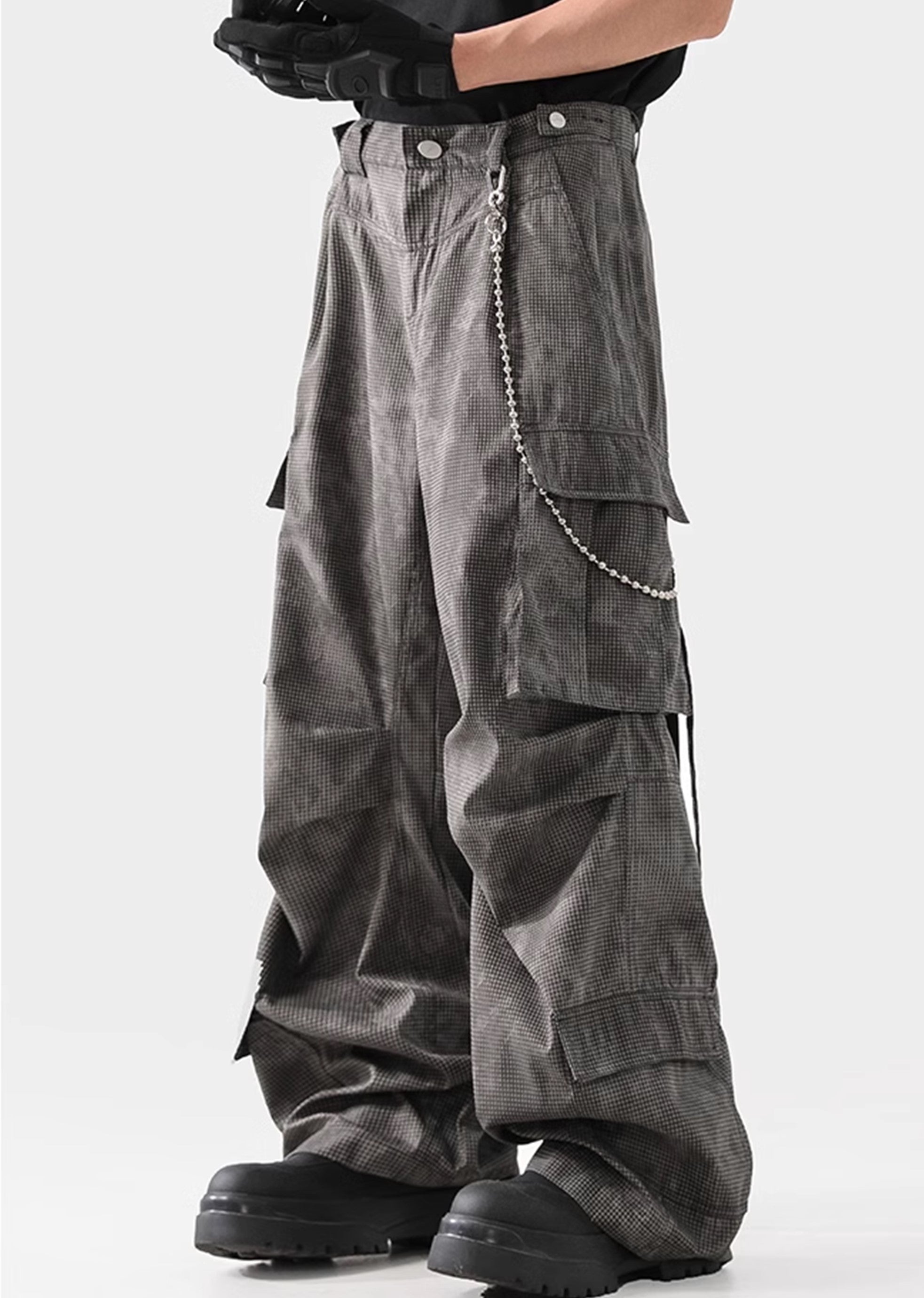 【ACRARDIC】Unique gimmick color design wide over cargo pants  AI0011