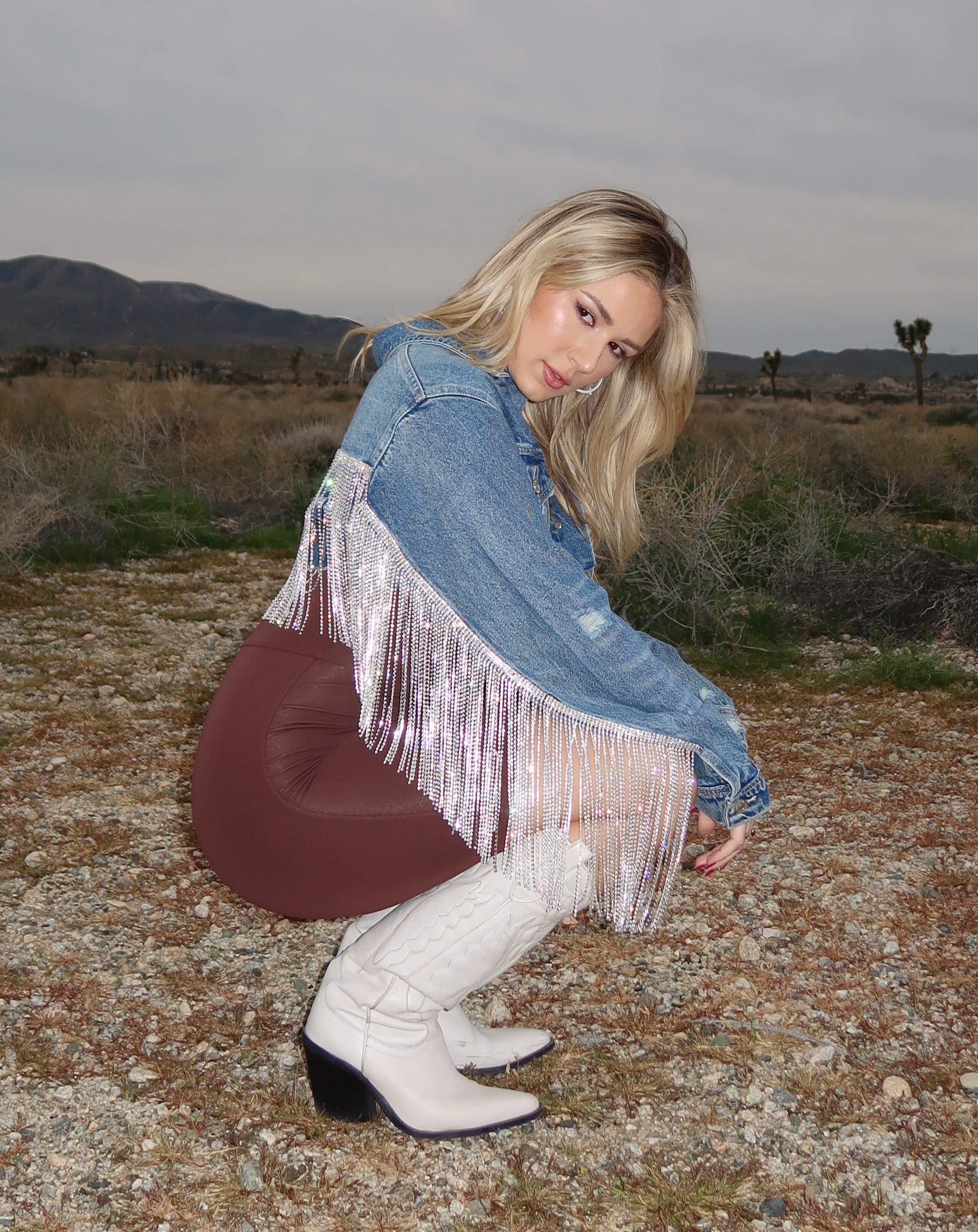 Rhinestone fringed jacket @Callistari