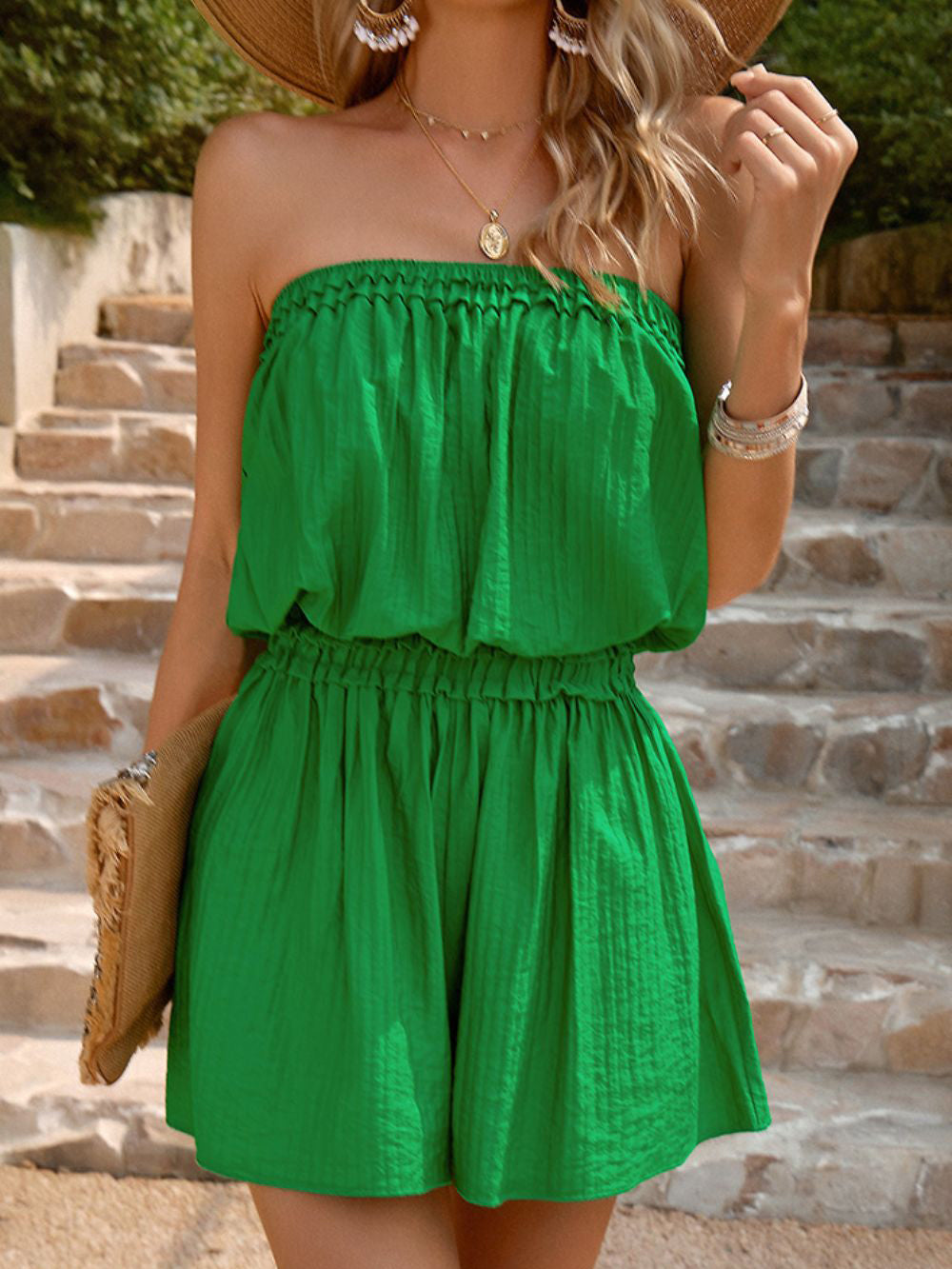 Strapless Romper With Pockets