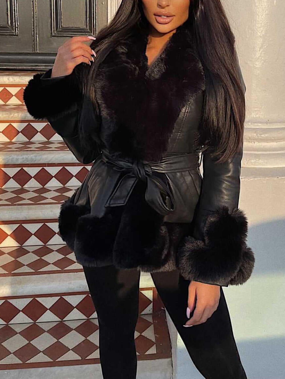 Freya Belted Fur Coat