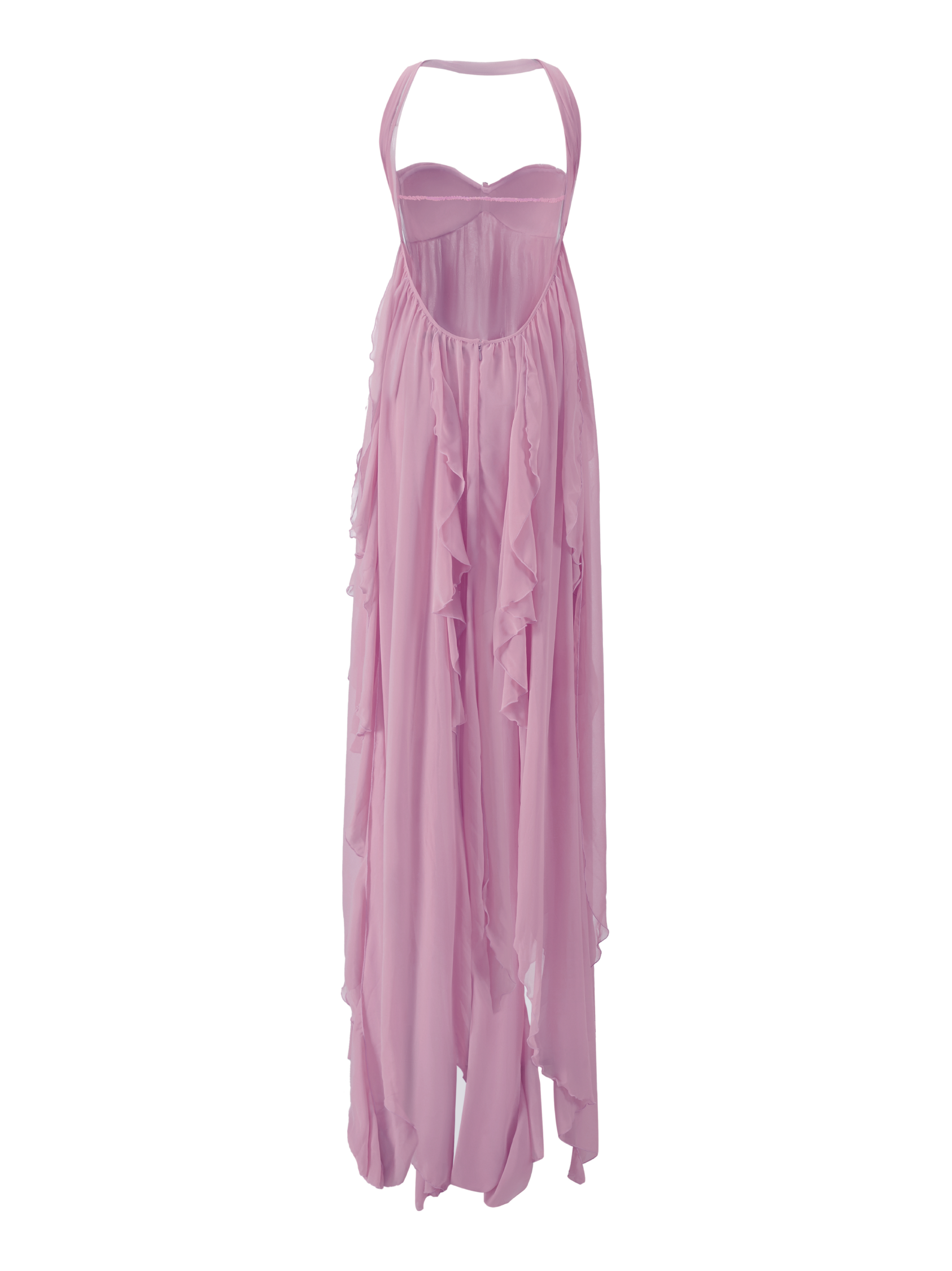 Purple Elegant Strapless Maxi Dress