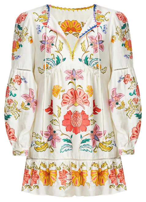 Callistari Floral Insects Mini Dress