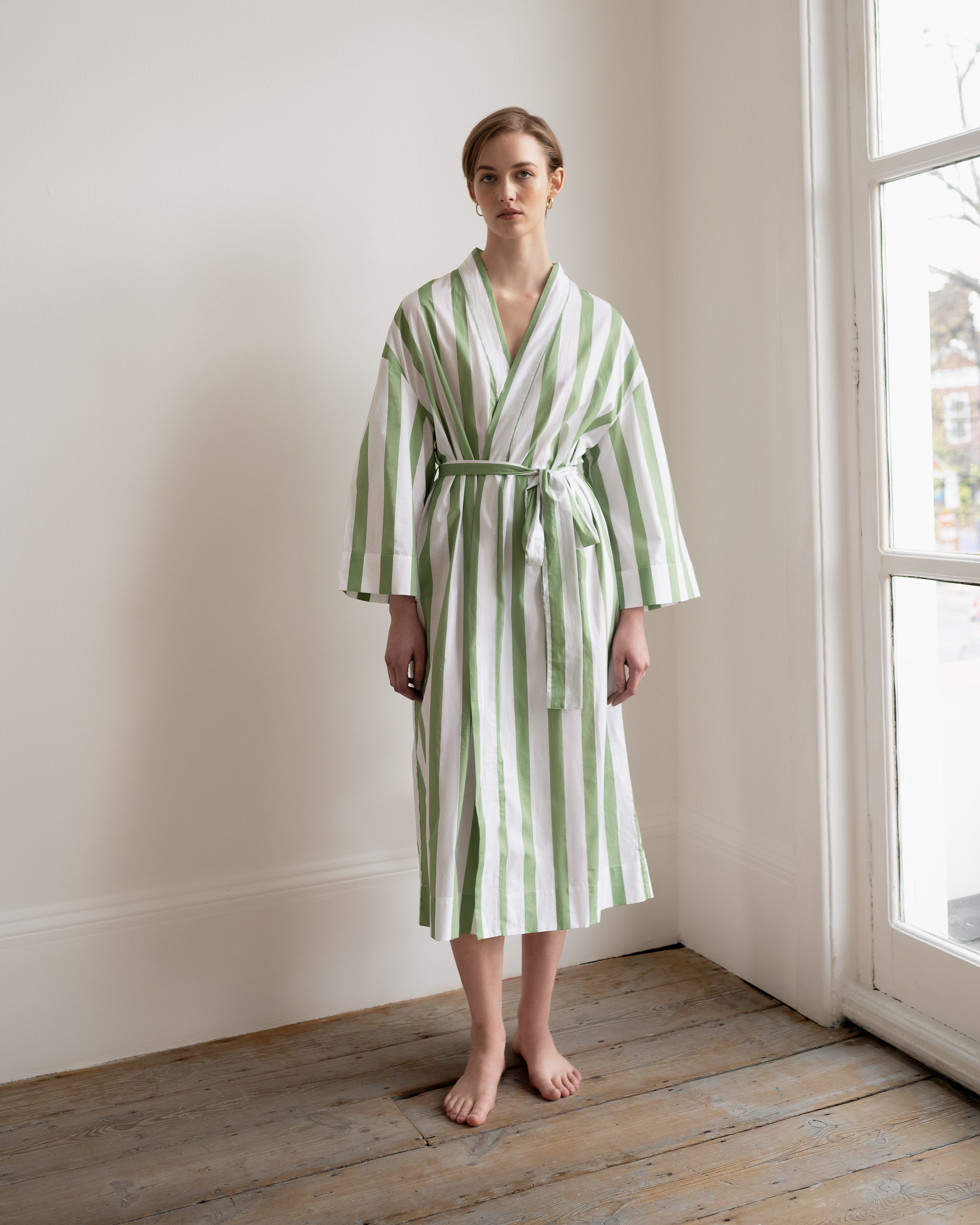 callistari Sage Stripe Robe