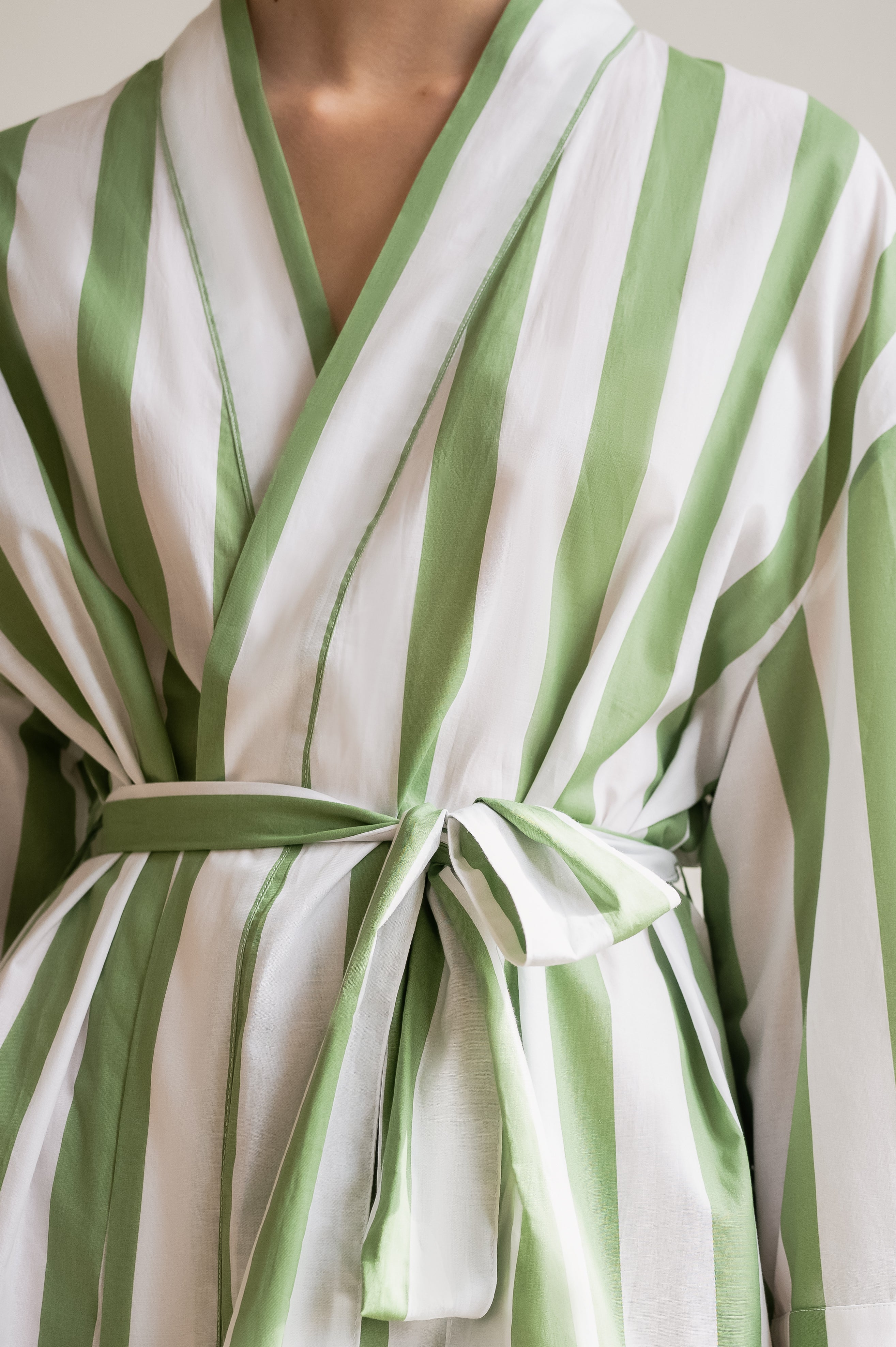 callistari Sage Stripe Robe