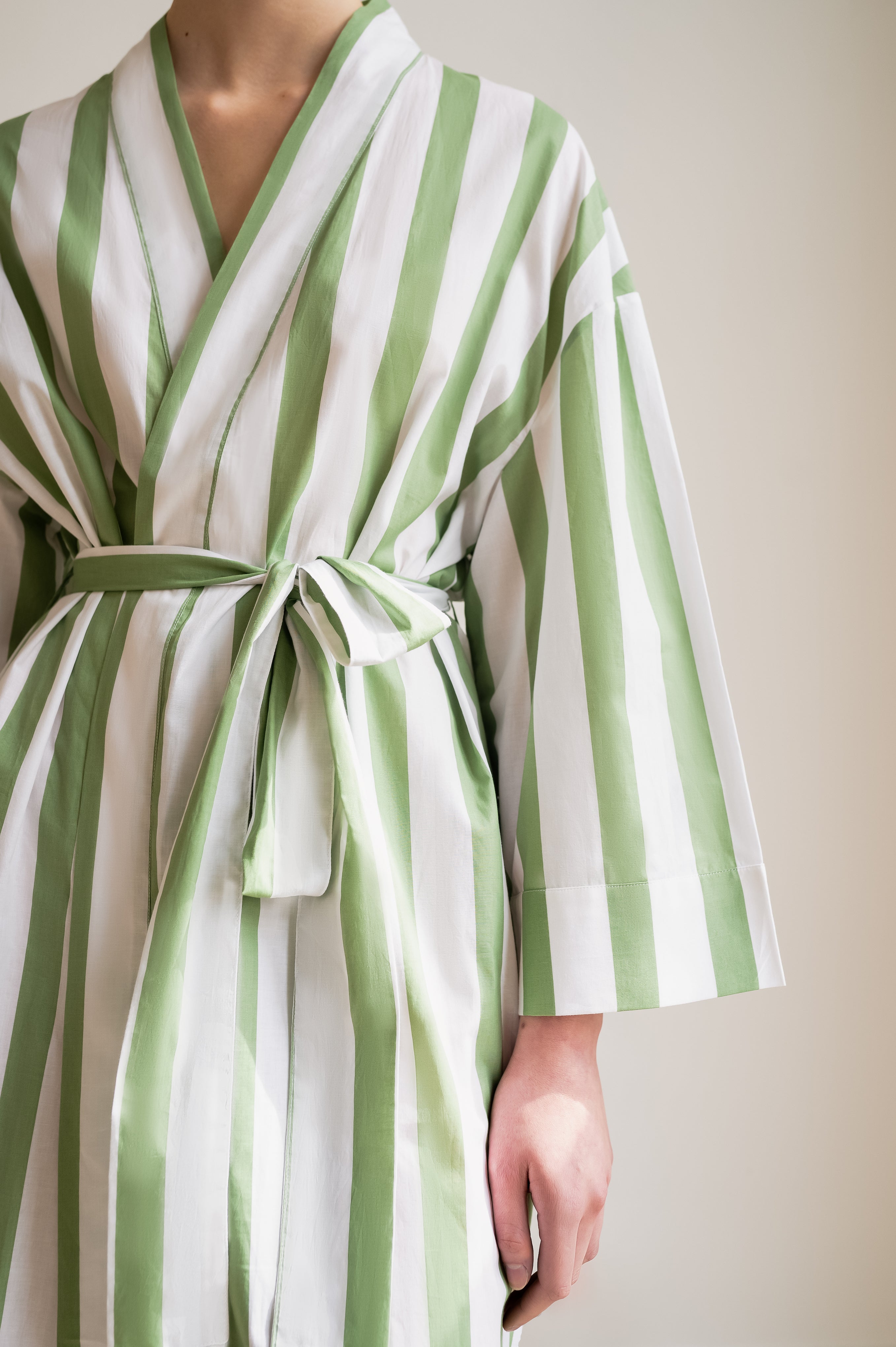 callistari Sage Stripe Robe