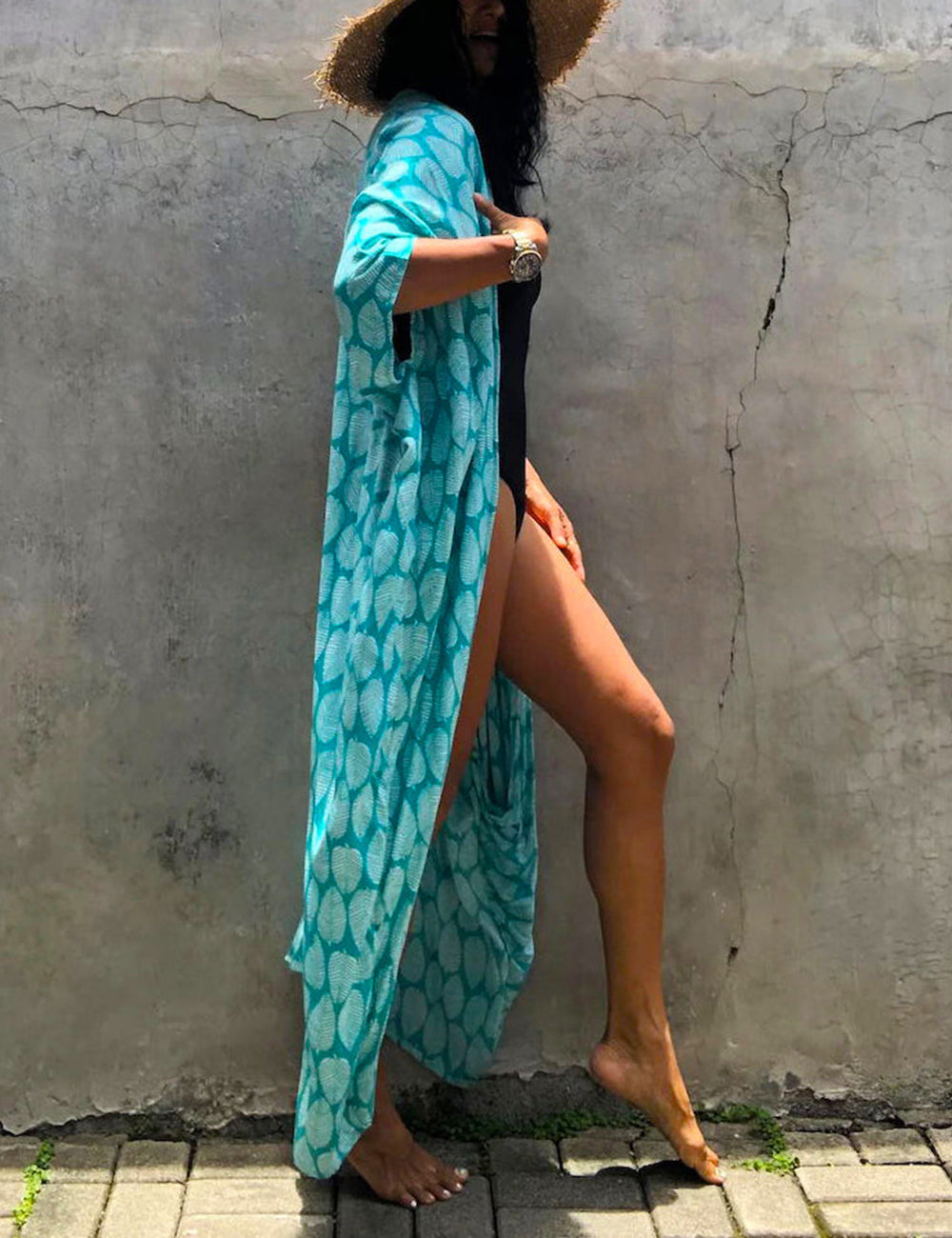 Hidden Island Boho Printed Kimono Beach Cover-up