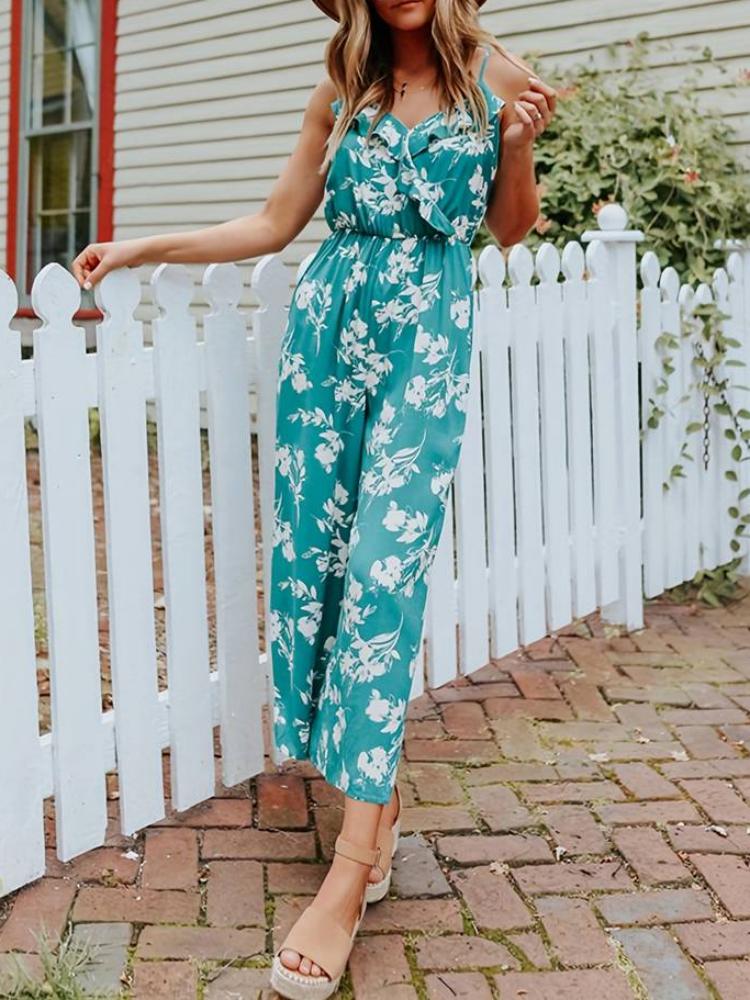 Perfect Floral Sleeveless Wide-Leg Jumpsuit