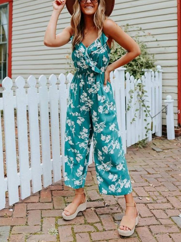 Perfect Floral Sleeveless Wide-Leg Jumpsuit