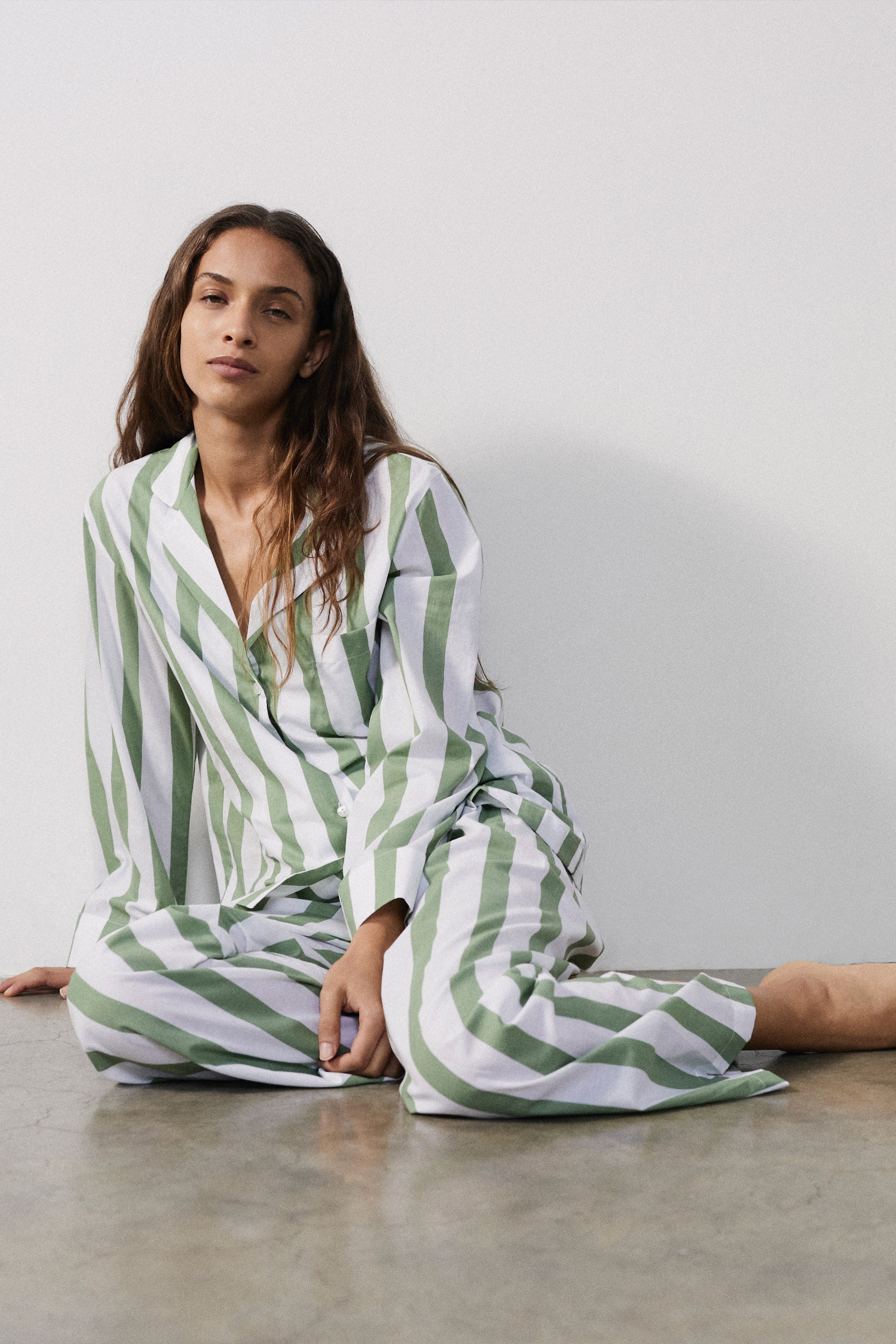 Sage Stripe Pyjama Set