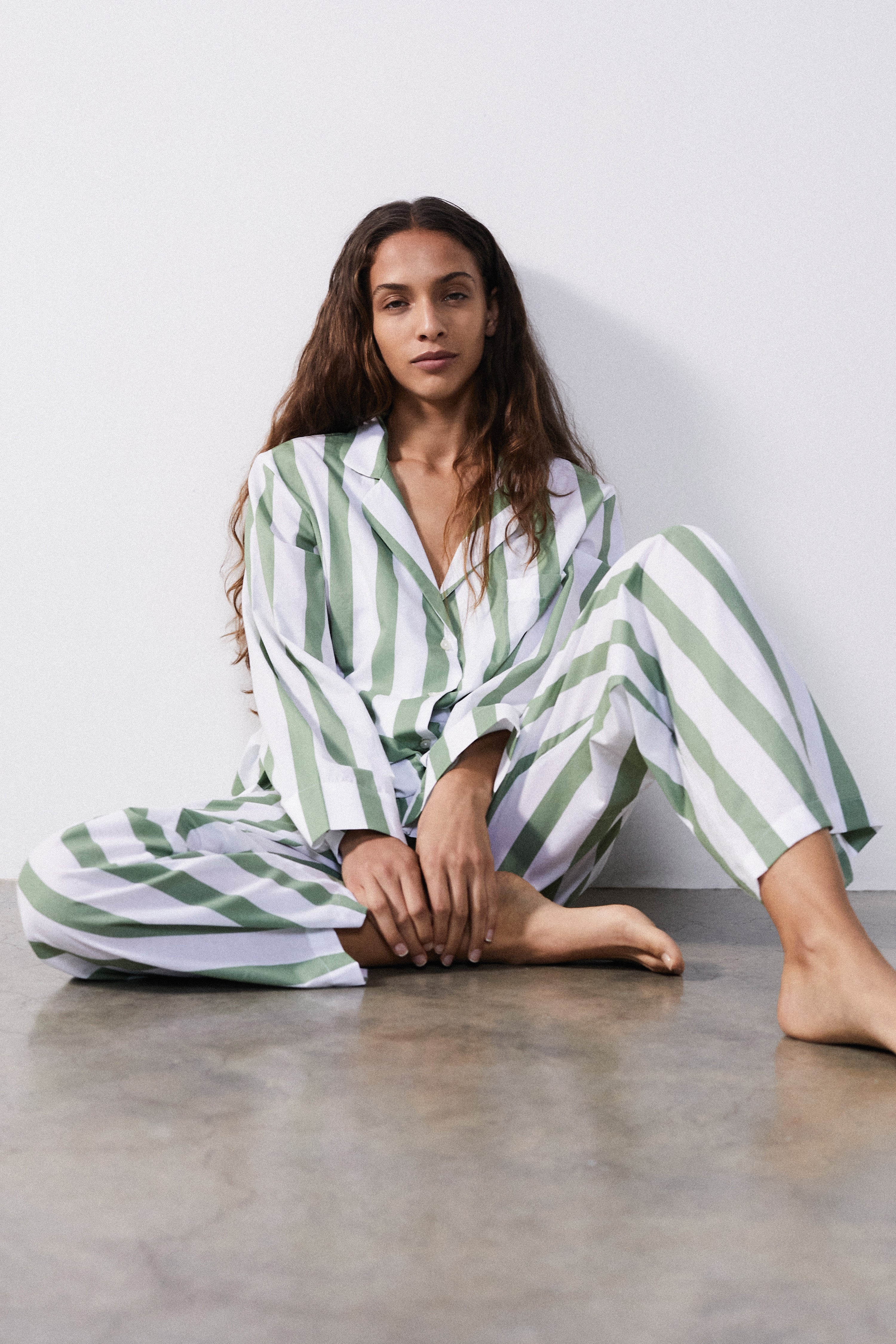 Sage Stripe Pyjama Set