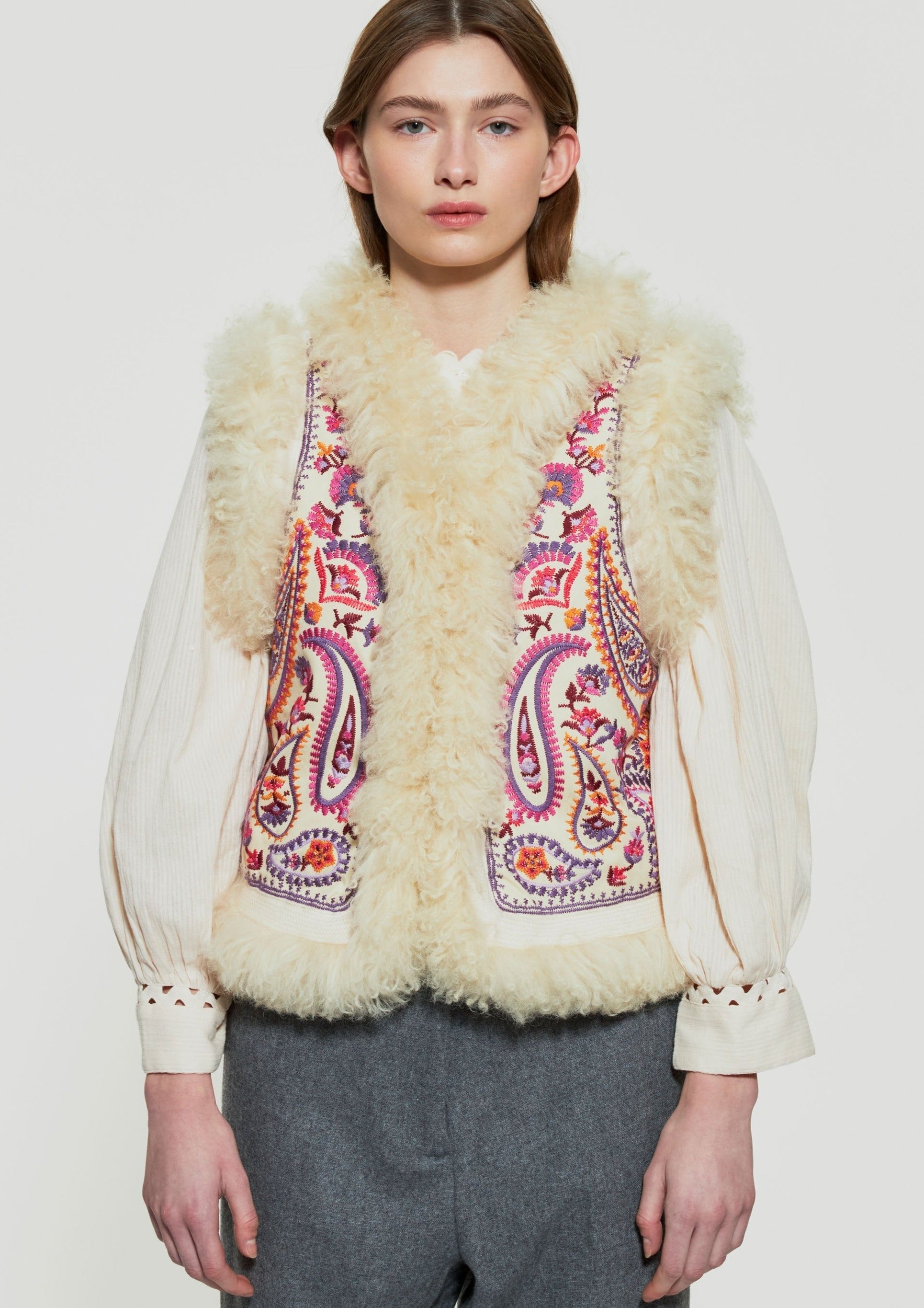 Callistari fur embroidered vest