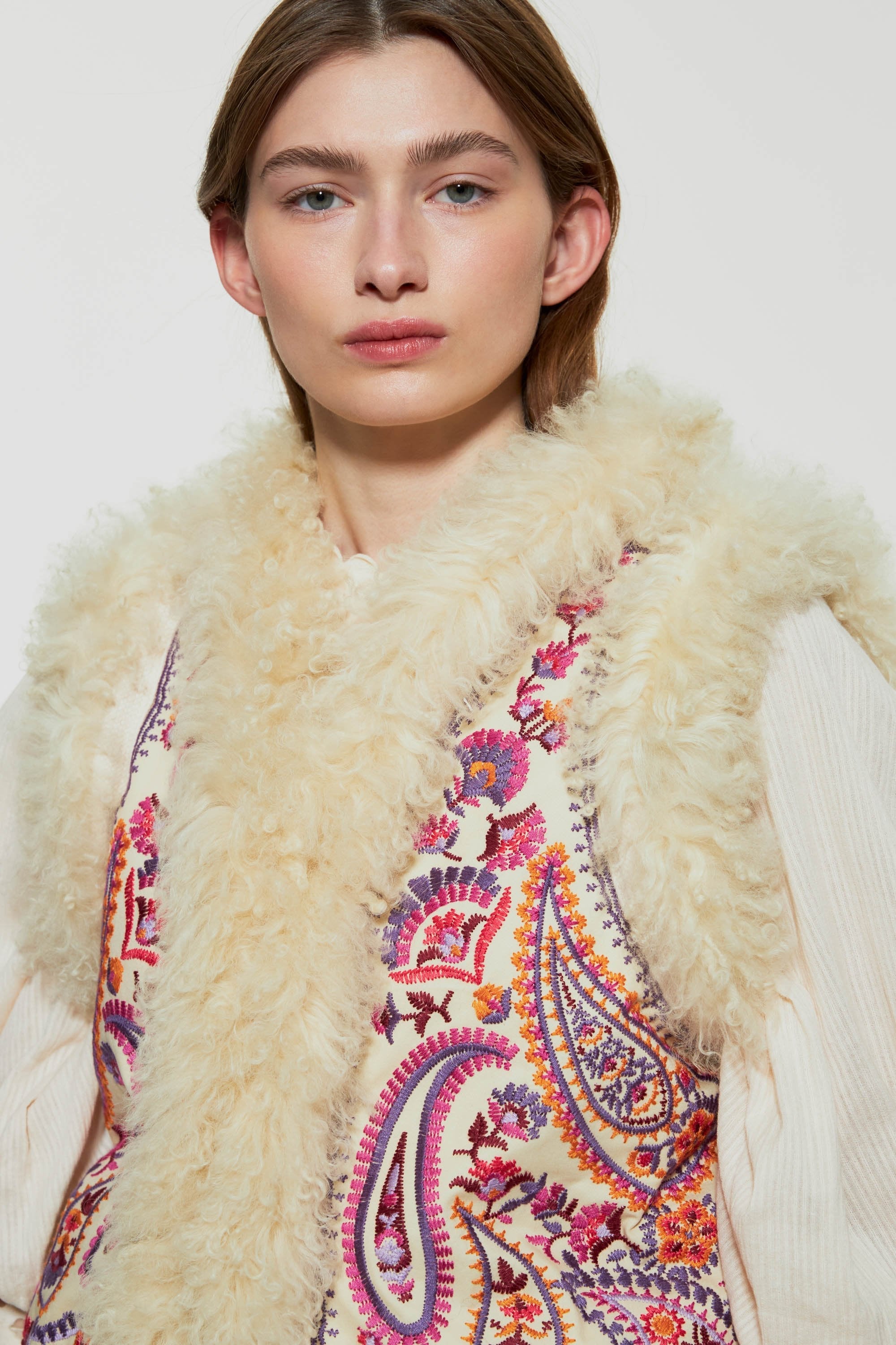 Callistari fur embroidered vest